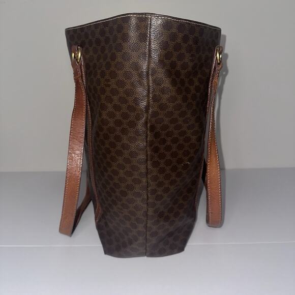 Authentic Celine Macadam Monogram Canvas Tote Bag with Leather Straps shoulder - Picture 6 of 16